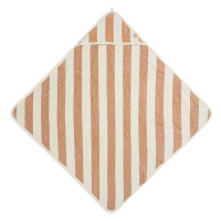 Jollein Раирана Хавлиена Кърпа с качулка 75x75cm - Biscuit - GOTS