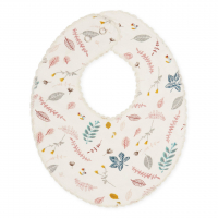 Jersey Teething Bib - GOTS Pressed Leaves Rose