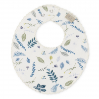 Jersey Teething Bib - GOTS Pressed Leaves Blue