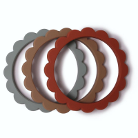 Гризалки-гривни Flower (Cambridge Blue/Clementine/Natural) - 3бр.