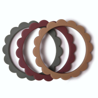 Flower Teething Bracelet 3-Pack (Dried Thyme/Berry/Natural)